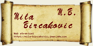 Mila Birčaković vizit kartica